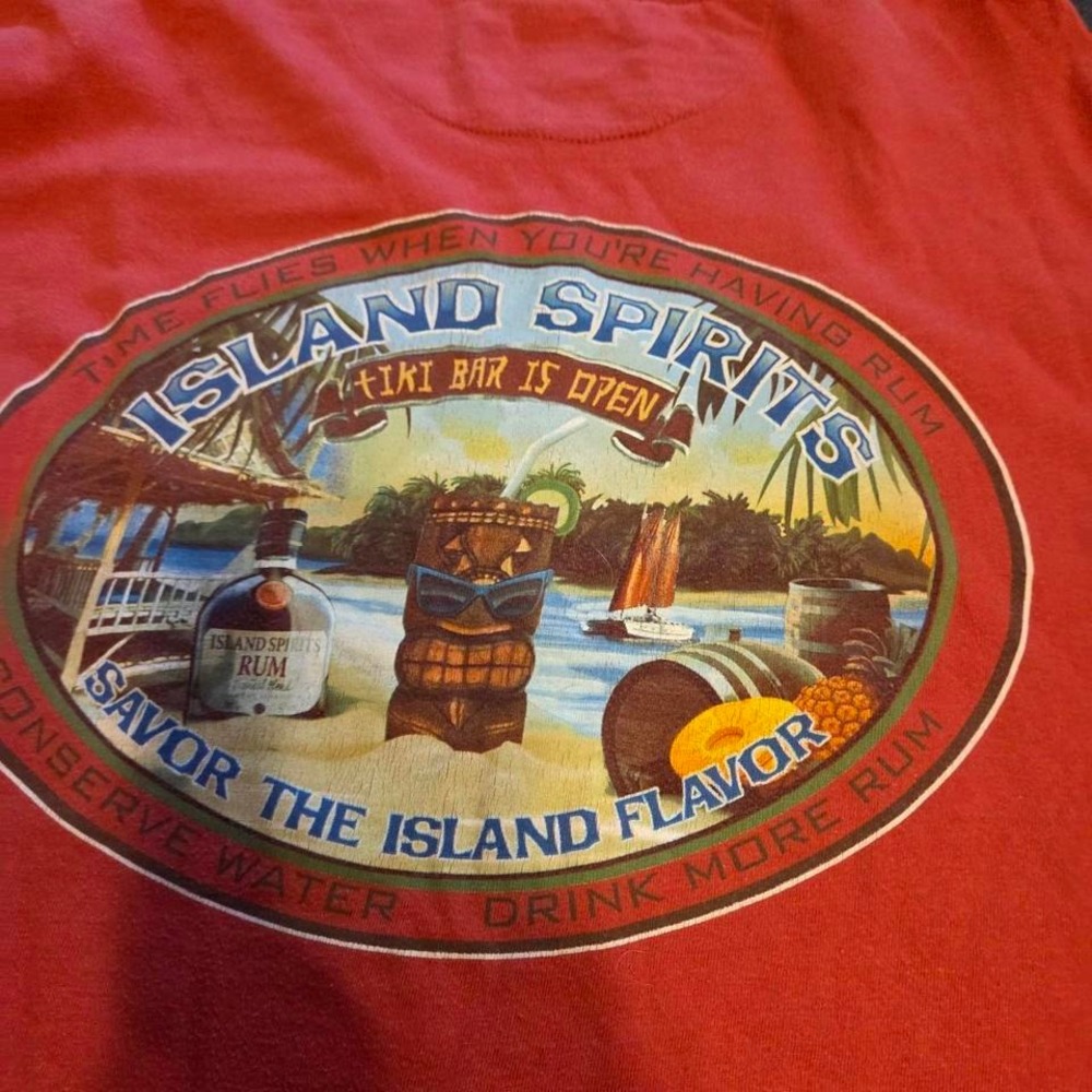 Newport Blue Graphic T-Shirt Mens XL Red Island Spirits Tiki Bar Excellent